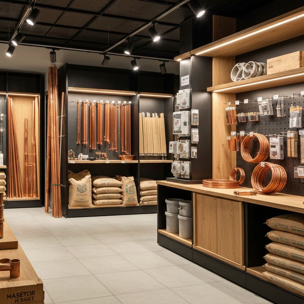 Premium hardware store interior with building materials
